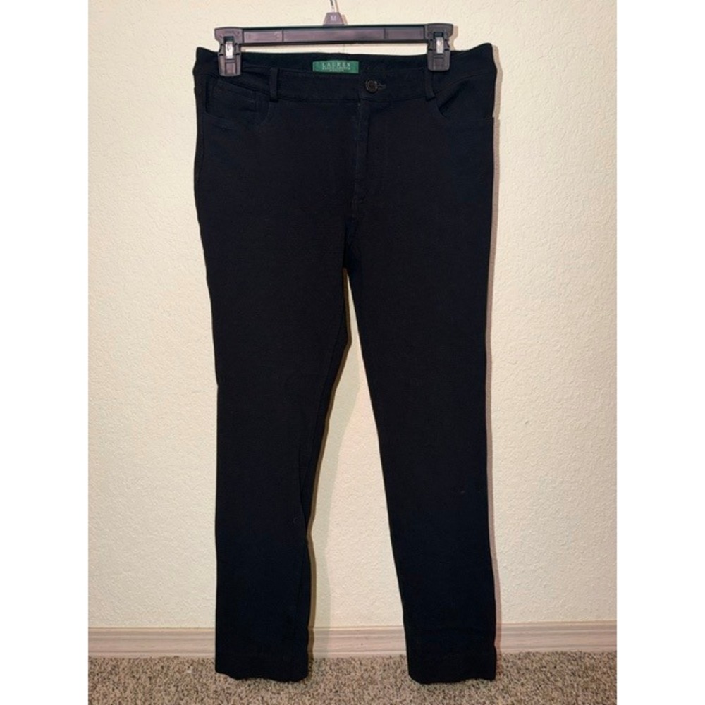 Lauren Ralph Lauren Petite Black Skinny Pants 6P Stretch Five Pocket Trousers